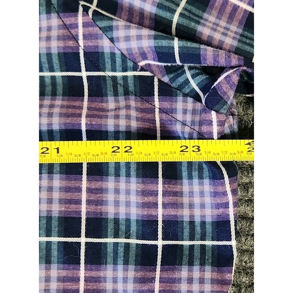 Ben Sherman Men's 16 1/2 34-35 LS Shirt Stretch Button Up Blue Purple Plaid EUC! - Picture 7 of 8